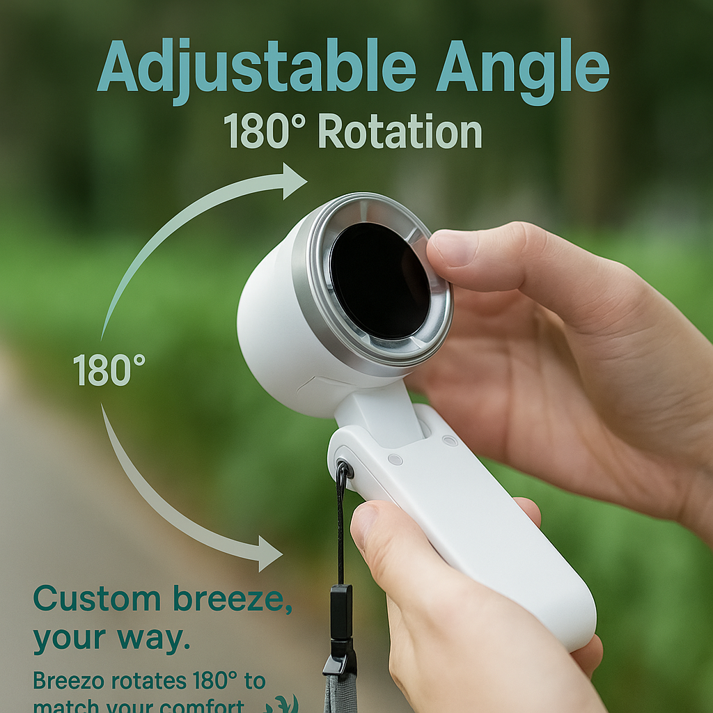 Breezo 2025 Handheld Turbo Fan – Powerful & Portable