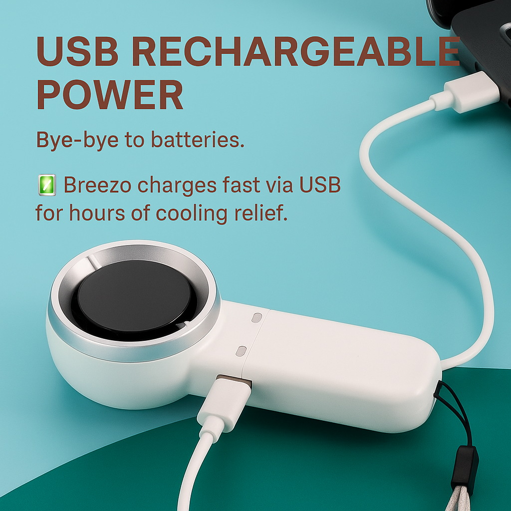 Breezo 2025 Handheld Turbo Fan – Powerful & Portable